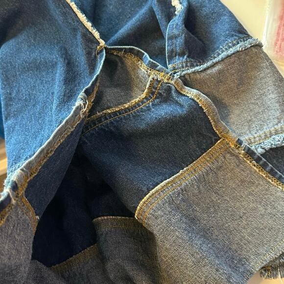 Me And You Women’s Y2K Denim Frayed Midi Dress Size 2X Casual Side Buttons - Picture 9 of 9